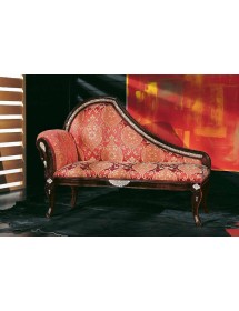 MOBILI 2G - DIVANETTO IMBOTTITO IN LEGNO MASSELLO CON FREGI