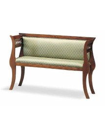 DIVANETTO IMBOTTITO IN LEGNO CON FREGI 112x38x76