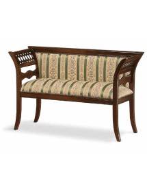 MOBILI 2G - DIVANETTO IMBOTTITO IN LEGNO INTAGLIATO CON FREGI