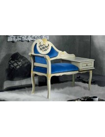 DIVANETTO PORTA TELEFONO SHABBY LEGNO FREGI ORO 94x44x82