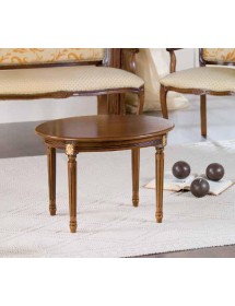 MOBILI 2G - TAVOLINO OVALE DA SALOTTO IN LEGNO INTAGLIATO CON FREGI ORO