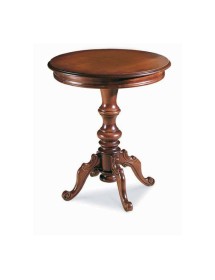 MOBILI 2G - TAVOLINO ROTONDO DA SALOTTO IN LEGNO INTAGLIATO CON FREGI