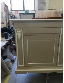 MOBILI 2G - CREDENZA 2 ANTE 2 CASSETTI IN LEGNO TORTORA/BIANCO