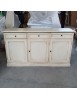 MOBILI 2G - MADIA CREDENZA IN LEGNO SHABBY CHIC 3 ANTE BIANCO INVECCHIATO 156X42X85