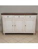 MOBILI 2G - Madia Credenza Shabby chic bicolore in legno 3 porte 150x43x98