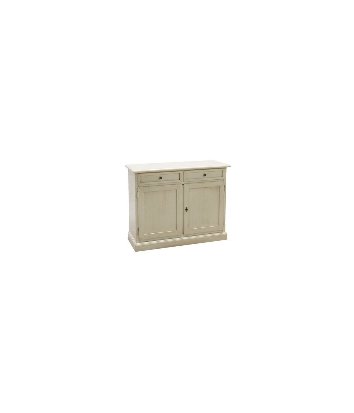 MOBILI 2G - Madia Credenza Shabby Chic In Legno 2 Porte Bicolore 105x42x85