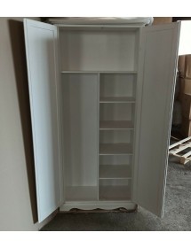 MOBILI 2G - ARMADIO STIPO IN LEGNO BIANCO ARTE POVERA 87x40x192H VISTA APERTO