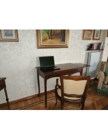 MOBILI 2G - Scrivania classico in arte povera noce scuro 108x56x80 VISTA LATERALE