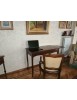 MOBILI 2G - Scrivania classico in arte povera noce scuro 108x56x80 VISTA LATERALE