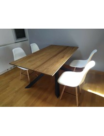 MOBILI 2G - TAVOLO BIG TABLE FISSO IN ROVERE MASSELLO NODATO SPESSORE 4 CM. MISURA L.250 P.100 H.75