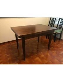 MOBILI 2G - Tavolo rettangolare allungabile legno classico Noce Arte Povera 130 X 85 VISTA LATERALE