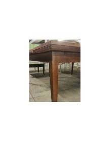 MOBILI 2G - Tavolo rettangolare allungabile legno classico Noce Arte Povera 130 X 85 VISTA GAMBA