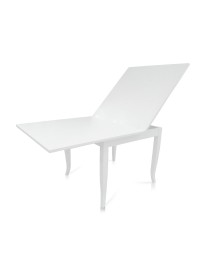 MOBILI 2G - TAVOLO A LIBRO CLASSICO 100X100 BIANCO OPACO VISTA FRONTALE APERTO