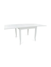 MOBILI 2G - TAVOLO A LIBRO CLASSICO 100X100 BIANCO OPACO VISTA FRONTALE APERTO
