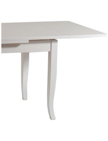 MOBILI 2G - TAVOLO CON ALLUNGHE 120X80 BIANCO OPACO VISTA LATERALE CON ALLUNGA