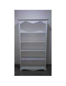 MOBILI 2G - LIBRERIA CLASSICA 5 RIPIANI IN LEGNO BIANCO OPACO 120x40x210H VISTA FRONTALE