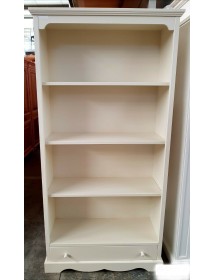 MOBILI 2G - LIBRERIA CLASSICA IN LEGNO BIANCO cm94x36x189H vista frontale
