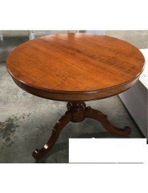 Tavolo rotondo allungabile in legno noce Bassano arte povera 120x120 cm
