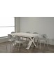 MOBILI 2G - TAVOLO RETTANGOLARE A CROCE ALLUNGABILE BIANCO CONSUMATO NOBILITATO L.160 P.90 H.76