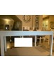 MOBILI 2G - TAVOLO MODERNO ALLUNGABILE BIANCO FRASSINATO 140x90x76H (609) VISTA FRONTALE