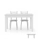 MOBILI 2G - TAVOLO MODERNO ALLUNGABILE BIANCO FRASSINATO 140x90x76H (609) VISTA FRONTALE