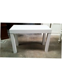 MOBILI 2G - CONSOLLE LEGNO MODERNO BIANCO FRASSINATO 90x50X75 VISTA COMPLETA