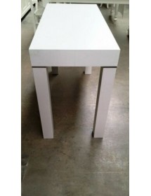 MOBILI 2G - CONSOLLE LEGNO MODERNO BIANCO FRASSINATO 90x50X75 VISTA LATERALE