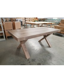 MOBILI 2G - TAVOLO RETTANGOLARE ALLUNGABILE INVECCHIATO 180X90 (818) vista frontale