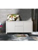 MOBILI 2G - MADIA MODERNA 2 ANTE E 2 CASSETTI ABETE BIANCO SPAZZOLATO  L.185P.50H.84 VISTA FRONTALE