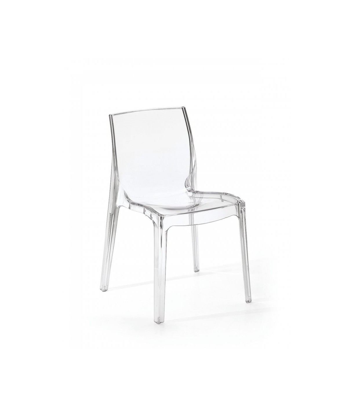 MOBILI 2G - SET 2 SEDIE MODERNE POLICARBONATO TRASPARENTE VISTA FRONTALE