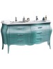 MOBILI 2G - MOBILE BAGNO CON DOPPIO LAVABO - VERDE MADREPERLATO 162X58X83 vista frontale