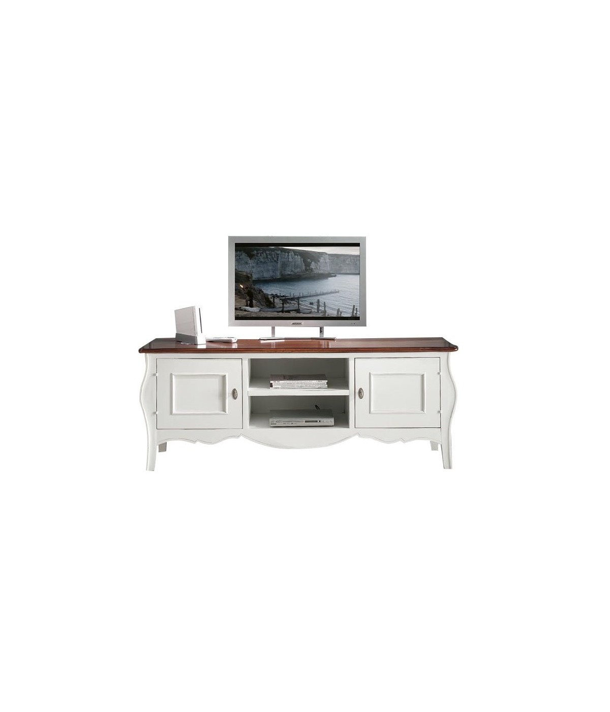 MOBILI 2G - PORTA TV IN LEGNO SHABBY CHIC BICOLORE L.160 P.50 H.61