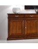 MOBILI 2G - MADIA CREDENZA 3 PORTE 3 IN LEGNO TINTA NOCE L.180 x P.48 H.100 (3074) VISTA FRONTALE