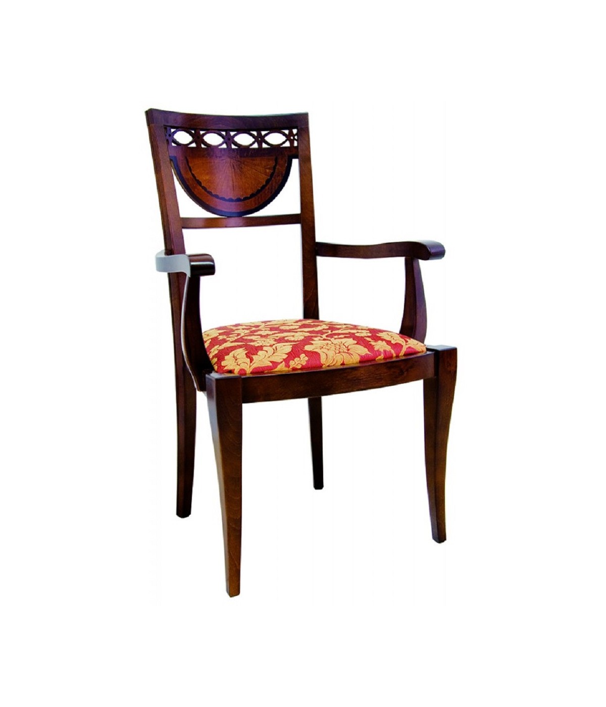 MOBILI 2G - CAPOTAVOLA IN LEGNO TINTA NOCE SEDUTA IMBOTTITA