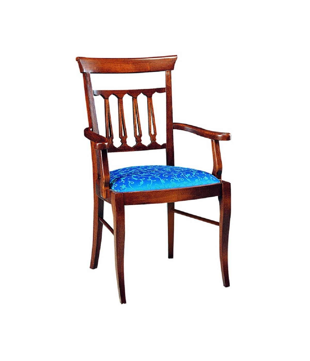 MOBILI 2G - CAPOTAVOLA IN LEGNO TINTA NOCE SEDUTA IMBOTTITA