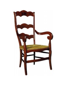 MOBILI 2G - CAPOTAVOLA IN LEGNO TINTA NOCE SEDUTA PAGLIA