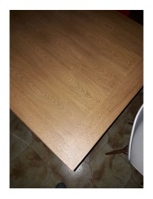 MOBILI 2G - Tavolo da pranzo legno Allungabile country Chic Piano Rovere e Bianco 140X85 h.78 vista piano