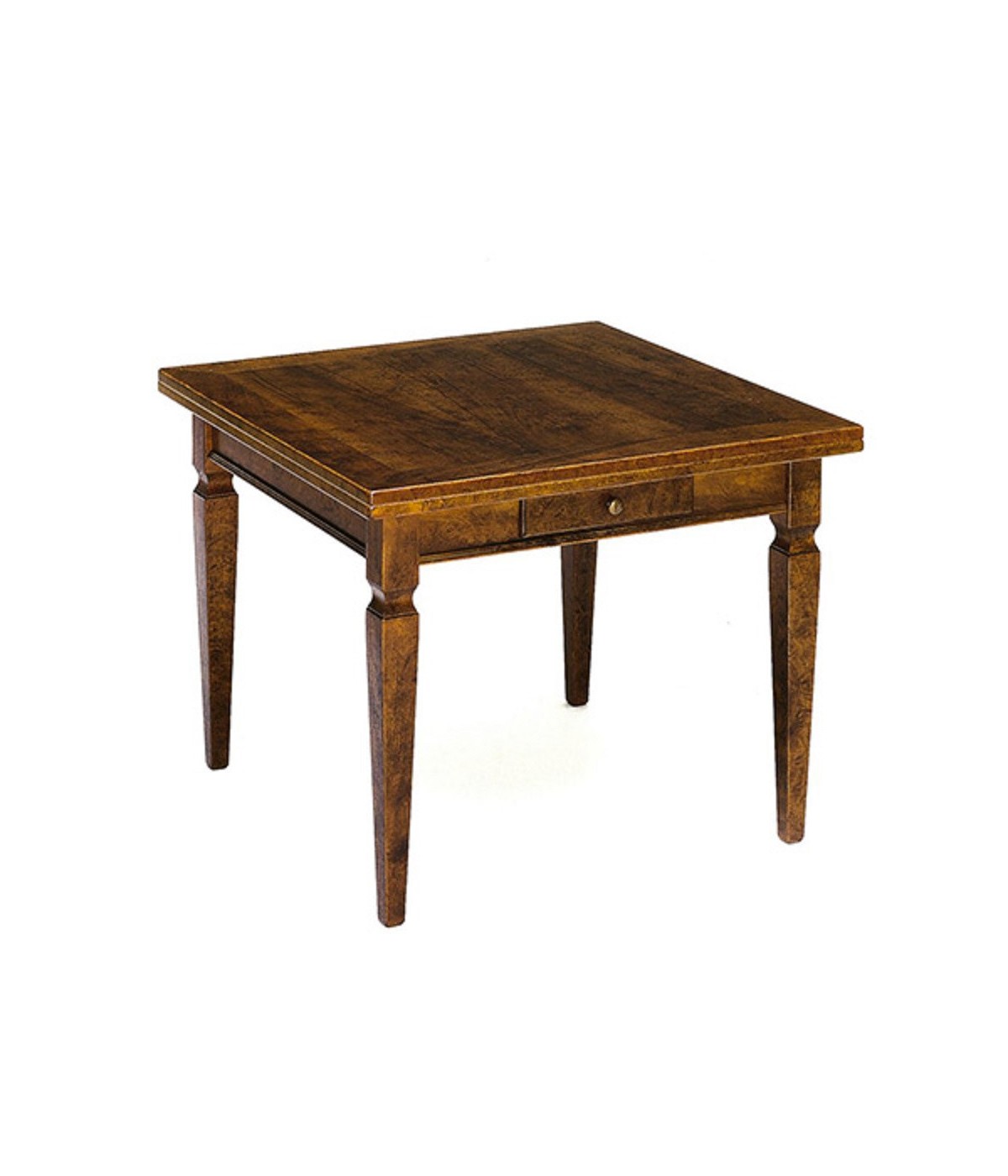 MOBILI 2G - TAVOLO A LIBRO IN LEGNO MASSELLO DI NOCE L.90 P.90 H.78