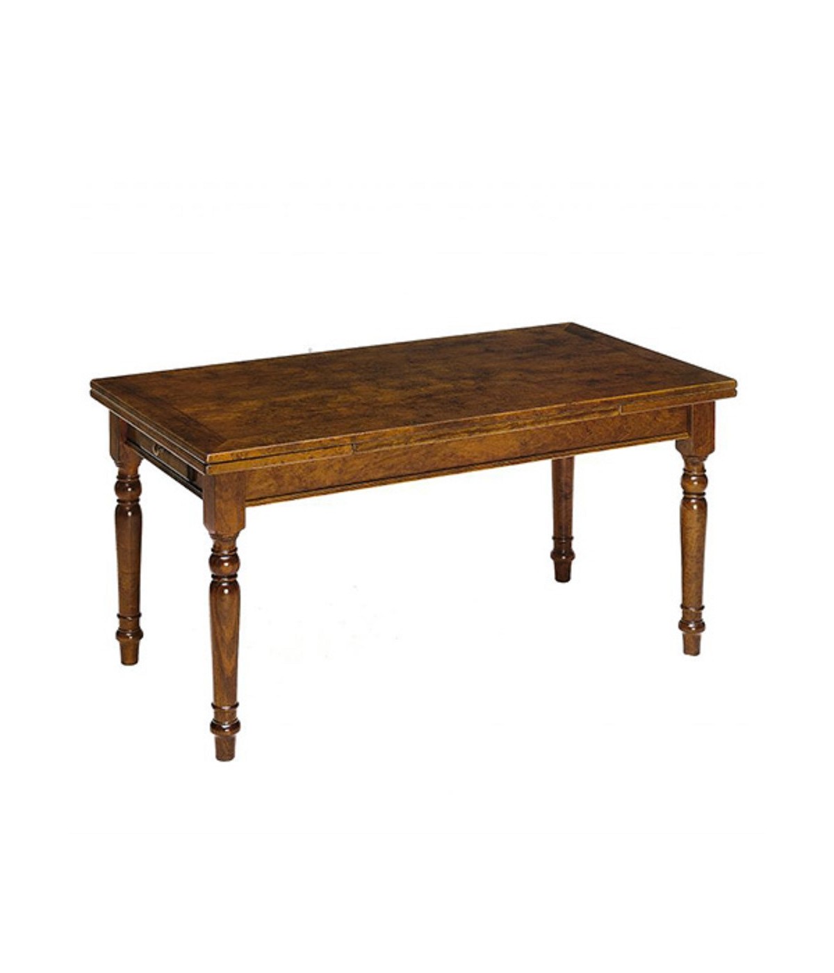 MOBILI 2G - TAVOLO ALLUNGABILE IN LEGNO MASSELLO DI NOCE L.90 P.90 H.78