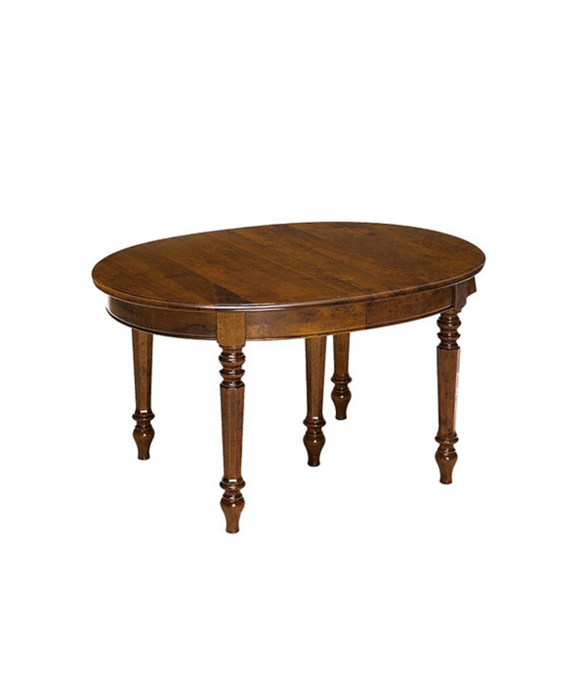 MOBILI 2G - TAVOLO OVALE ALLUNGABILE IN LEGNO MASSELLO DI NOCE L.130 P.105 H.78