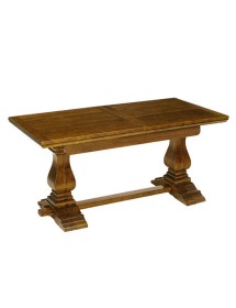 MOBILI 2G - TAVOLO RUSTICO ALLUNGABILE IN LEGNO MASSELLO DI NOCE L.180 P.85 H.78
