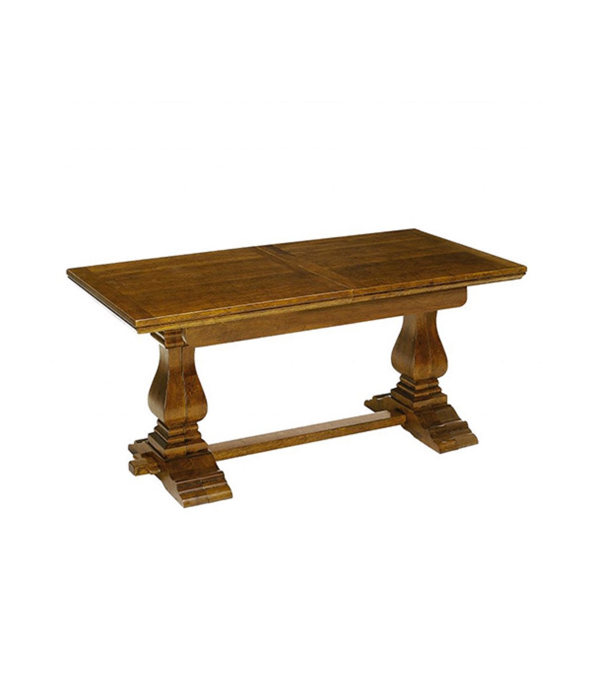 MOBILI 2G - TAVOLO RUSTICO ALLUNGABILE IN LEGNO MASSELLO DI NOCE L.180 P.85 H.78