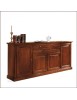 MOBILI 2G - MADIA CREDENZA IN LEGNO MASSELLO 4 ANTE TINTA NOCE L.245 P.52 H.110