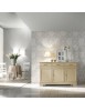 MOBILI 2G - CREDENZA IN LEGNO MASSELLO 3 ANTE 3 CASSETTI AVORIO OPACO L.155 P.52 H.94