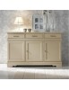 MOBILI 2G - MADIA CREDENZA IN LEGNO MASSELLO 3 ANTE AVORIO OPACO L.155 P.52 H.94