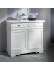 MOBILI 2G - MADIA CREDENZA IN LEGNO MASSELLO 2 ANTE BIANCO OPACO L.105 P.52 H.94