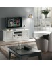 MOBILI 2G - PORTA TV IN LEGNO 2 ANTE SHABBY BIANCO L.152 P.55 H.60