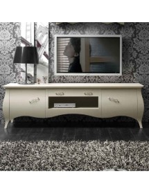 MOBILI 2G - PORTA TV BOMABATO 2 ANTE SHABBY IN LEGNO AVORIO L.197 P.53 H.60