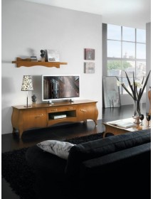 MOBILI 2G - PORTA TV BOMABATO 2 ANTE ARTE POVERA IN LEGNO TINTA NOCE 197X53X60