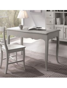 MOBILI 2G - SCRIVANIA SHABBY 1 CASSETTO IN LEGNO BIANCO 120X65X78